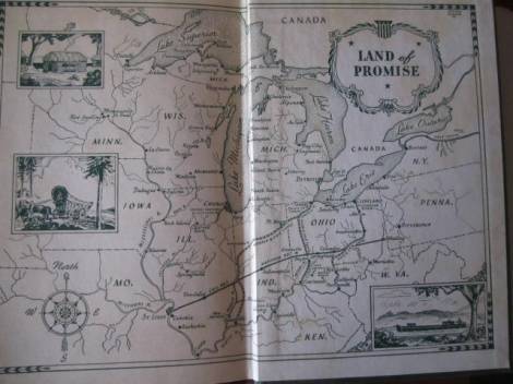 Endpaper maps from "Land of Promise - The Story of the Northwest Territory"